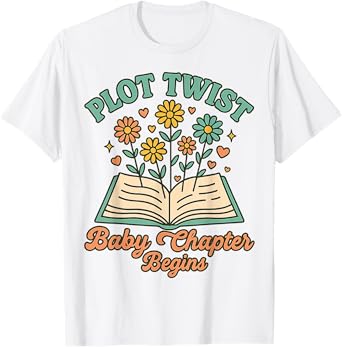 Funny Pregnancy Announcement Book Lover Reveal Pregnant T-Shirt