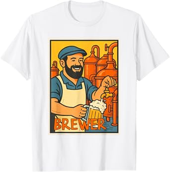 Brewer Retro Comic Craft Beer Drinking Dad Drinker Party T-Shirt