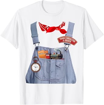 Model Railway Train Driver Costume Idea Kids Train Conductor T-Shirt