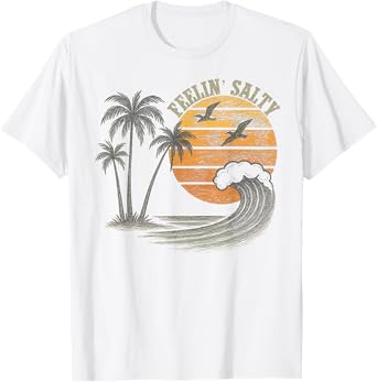 Feelin' Salty Summer Vintage Funny Party Beach summer T-Shirt