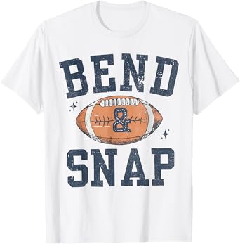 Funny Game Day Touchdown Season Cute Bend and Snap Football T-Shirt