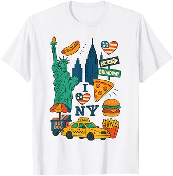 New York City Souvenir NY Icons Toddlers Kids Boys or Girls T-Shirt