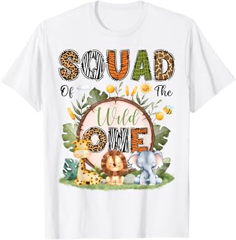 Squad Of The Wild One 1St Birthday Boy Safari Jungle T-Shirt