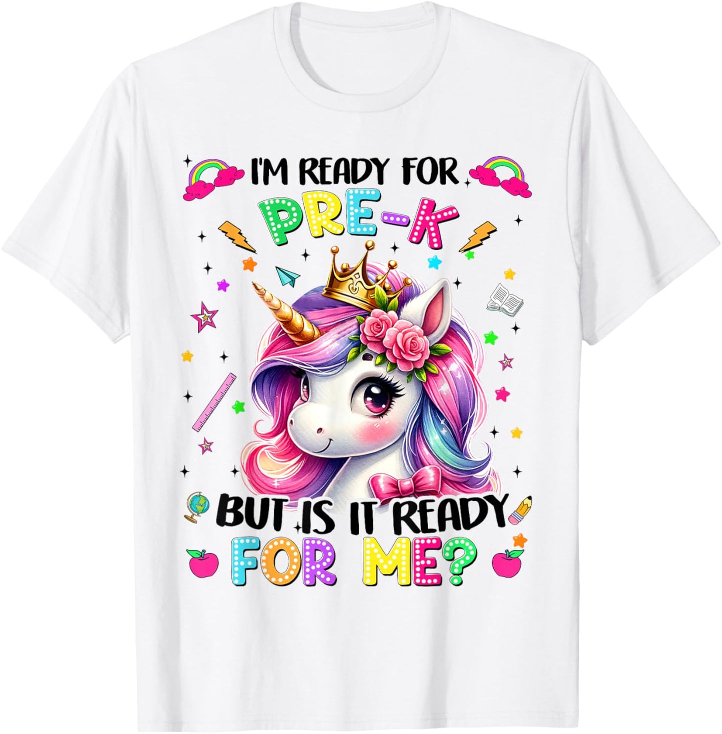 I'm Ready For Pre‑K Unicorn First Day School Girls Tee by TeeBrew