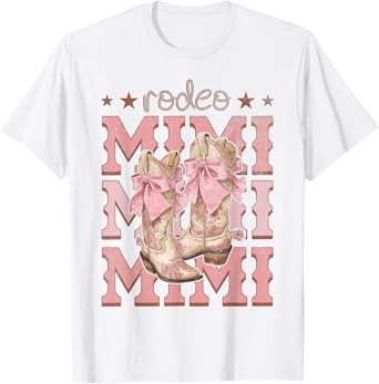 Rodeo Mimi Pink Boots Coquette Cow-Girl Birthday Party T-Shirt