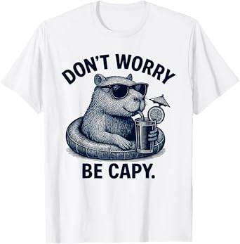 Dont Worry Be Capy Funny Capybara Youth Women Boys Kids T-Shirt