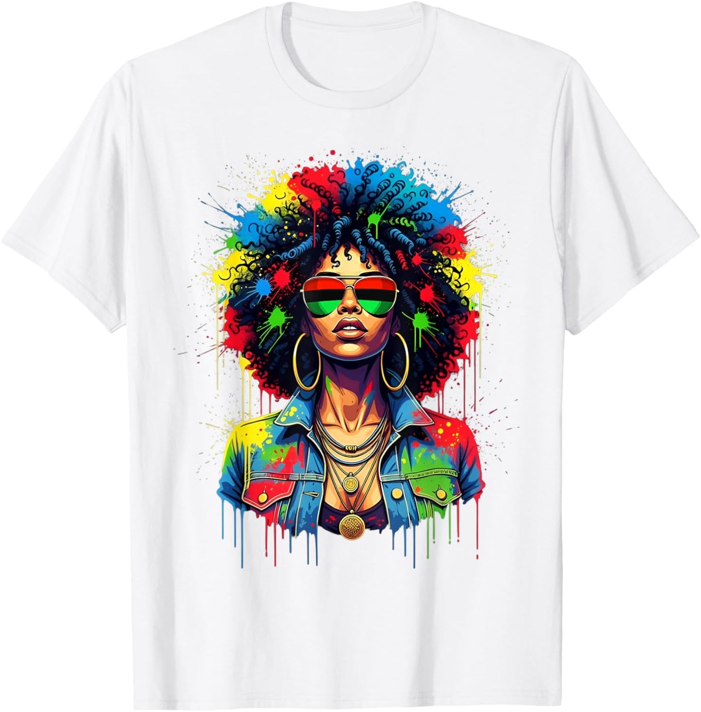 Junenteeth Shirts Women Afro Black Women Girls Juneteenth T-Shirt