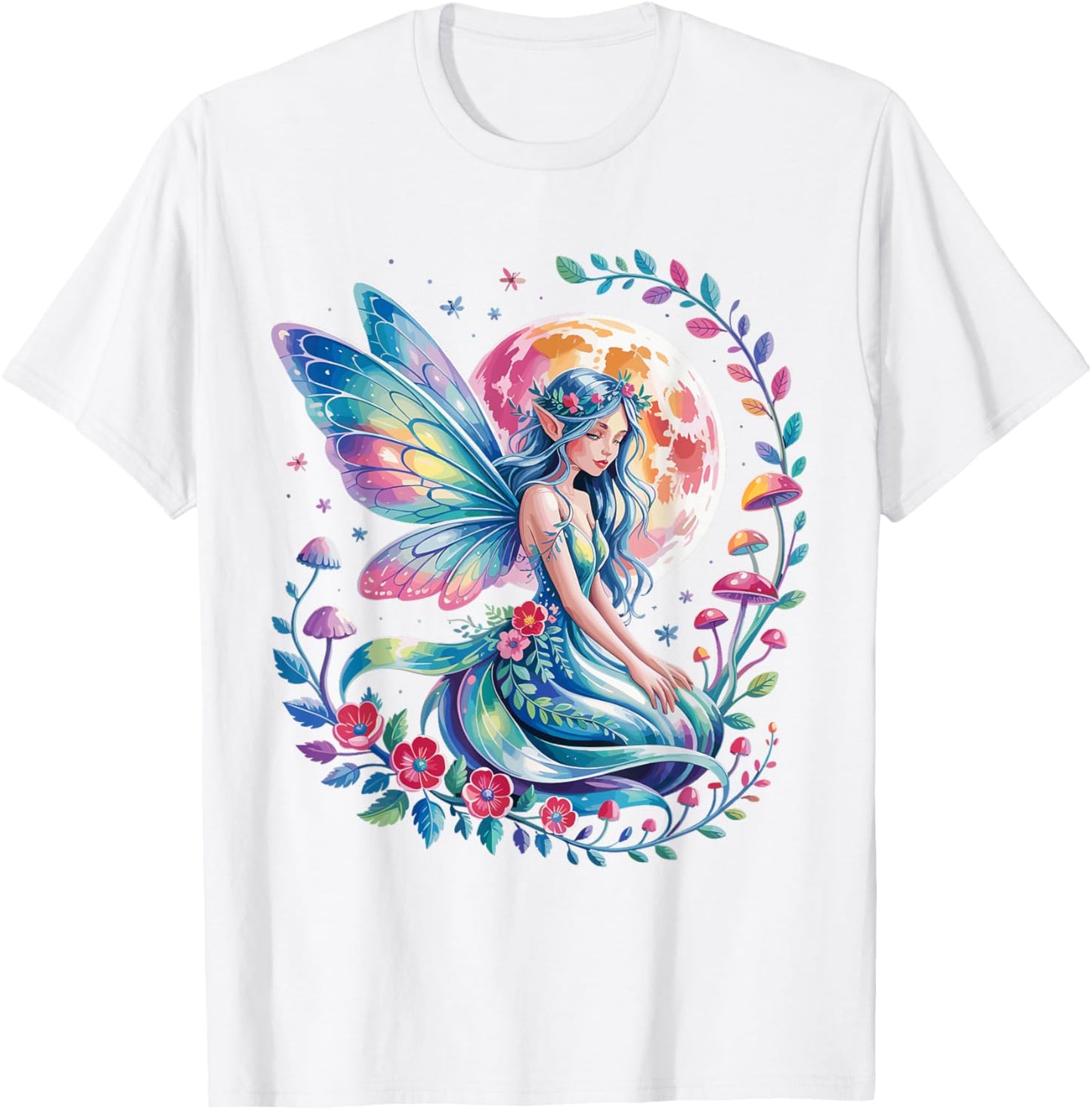 Enchanted Forest Fairy Fantasy Mystical Butterfly & Floral T-Shirt