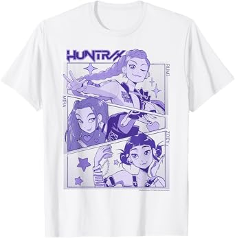 Kpop Demon Hunters Huntr/x Cute Animated Panels T-Shirt