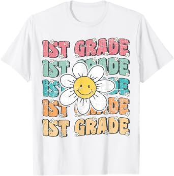 Groovy 1st Grade Back To School First Day of First Grade T-Shirt
