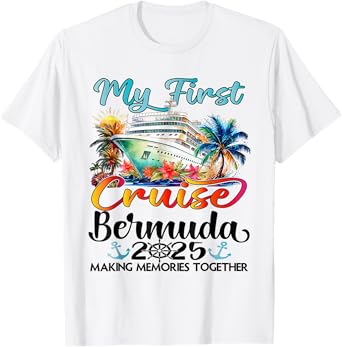 My First Cruise Bermuda 2025 Cute First Time Cruise Vacation T-Shirt