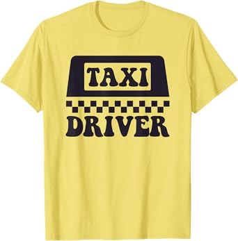 Yellow Taxi Costume Halloween Funny Taxi Driver Men Driving T-Shirt