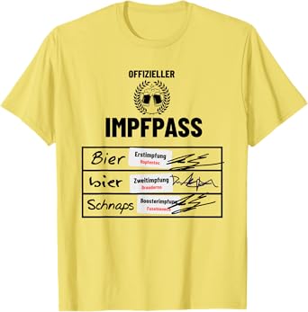 Vaccination Certificate Beer Vaccination Vaccinated with Beer Hops Funny T-Shirt