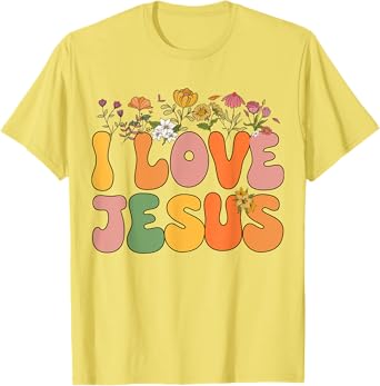 Girls I Love Jesus-Shirt Groovy Women Kids Toddler Christian T-Shirt