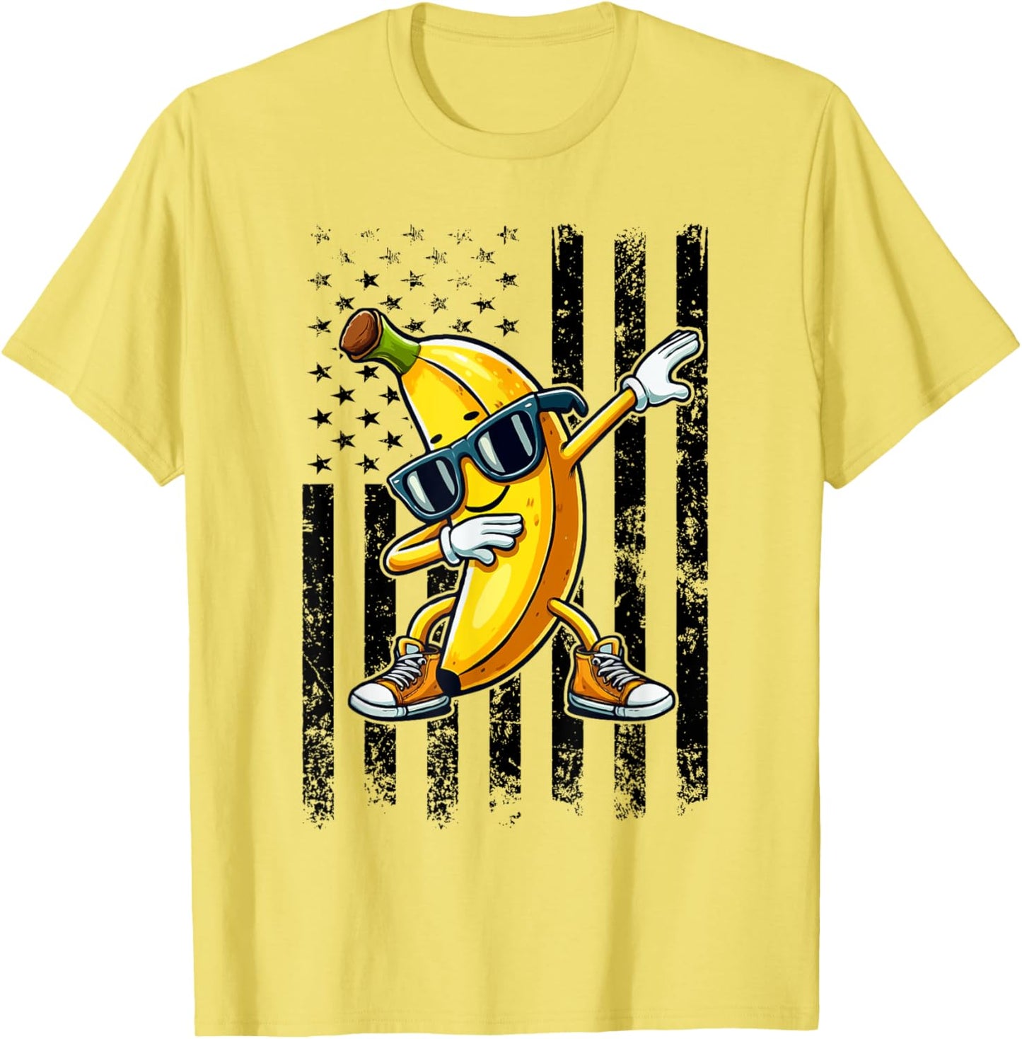 Dabbing Banana Retro American Flag Banana Lover Boys Kids T-shirt
