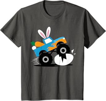 Kids Monster truck bunny for easter kids boys toddler T-Shirt