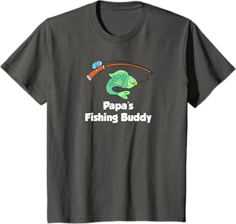 Papa's Fishing Buddy Grandson or Granddaughter Fish T-Shirt