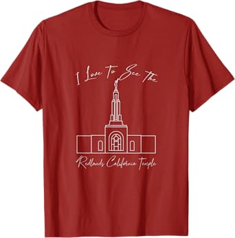 Redlands CA Temple, I love to see my temple, calligraphy T-Shirt