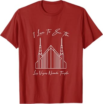 Las Vegas NV Temple, I love to see my temple, calligraphy T-Shirt