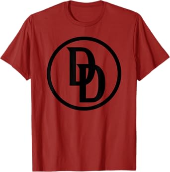 Marvel Daredevil Born Again DD Black Chest Logo T-Shirt
