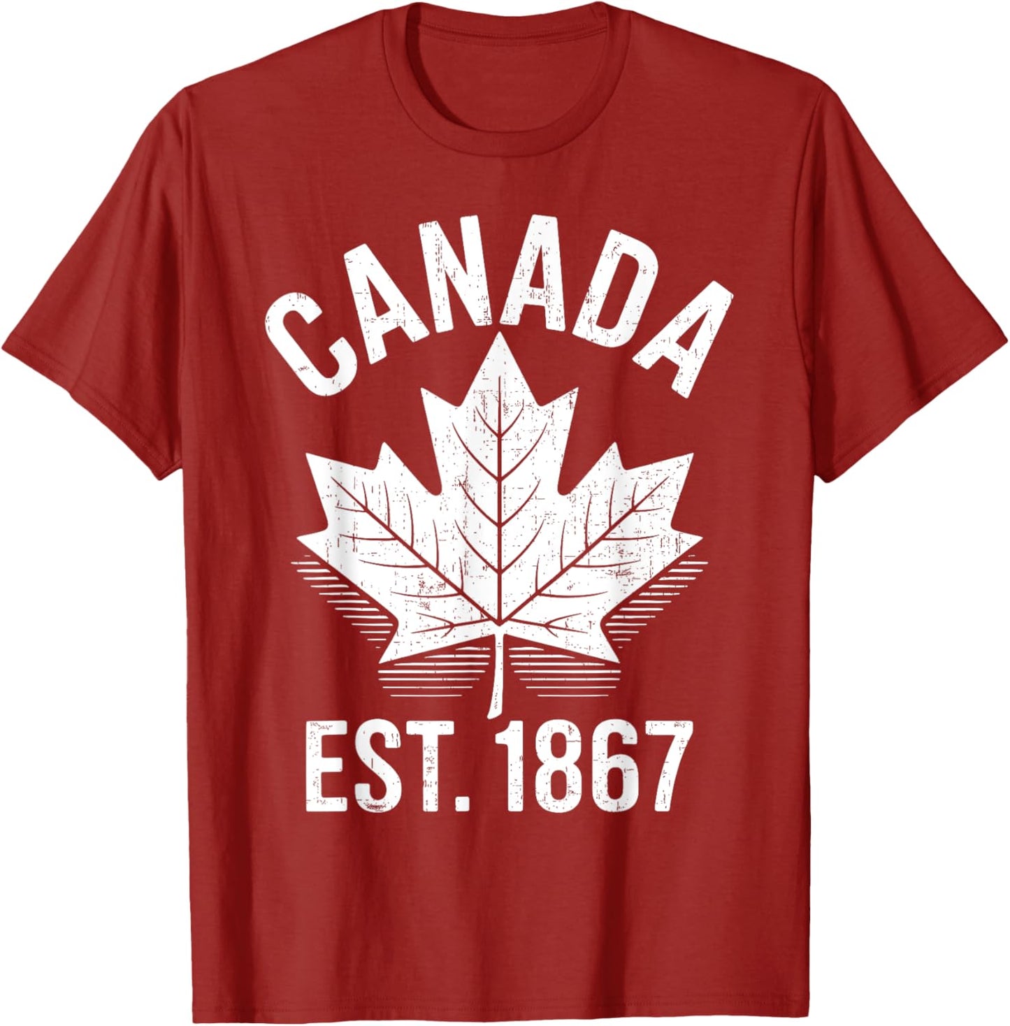 Canada Maple Leaf Est 1867 Retro Canada Day Pride Men Women T-Shirt