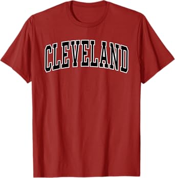 Cleveland - Vintage Varsity Arched Text Cleveland T-Shirt