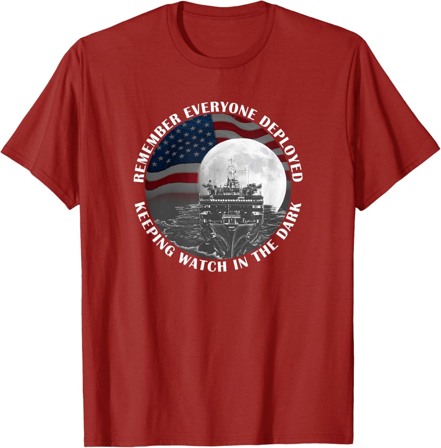 RED Friday Remember Everyone Deployed Military Ship Flag T-Shirt