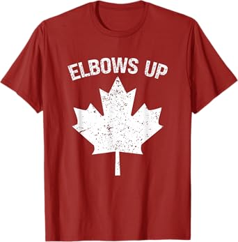 Elbows Up Canada True North Strong Free Proud Canadian Red T-Shirt