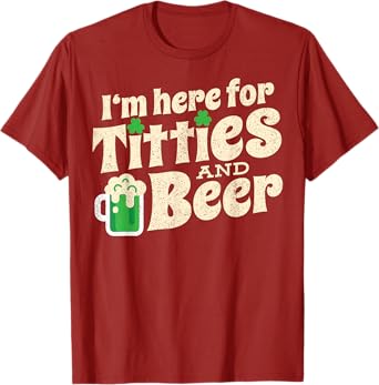 Titties And Beer Funny St Patricks Day 2020 T-Shirt