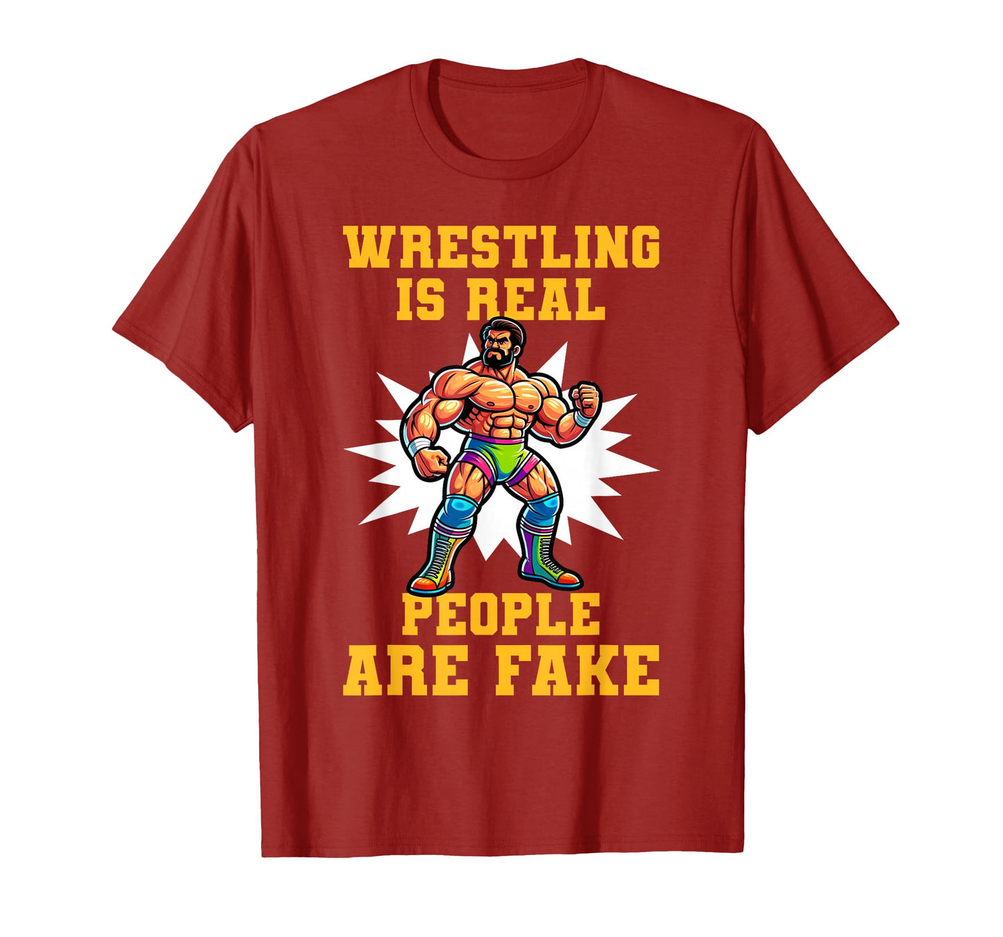 Powerhouse Pro Wrestling Apparel Pro Wrestling Champ Vintage Retro Distressed Wrestler Design T-Shirt