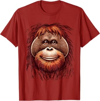 Funny orangutan costume, oragutan face kids costume T-Shirt