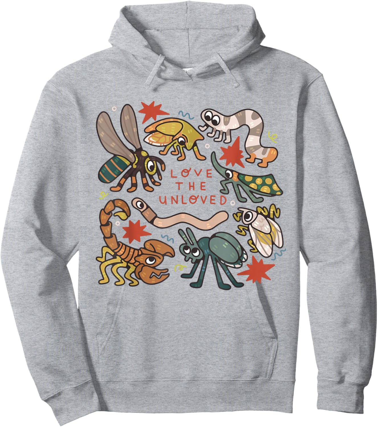 Love The Unloved Insects Worm Scorpion Quote T-Shirt - Hoodie | Ash