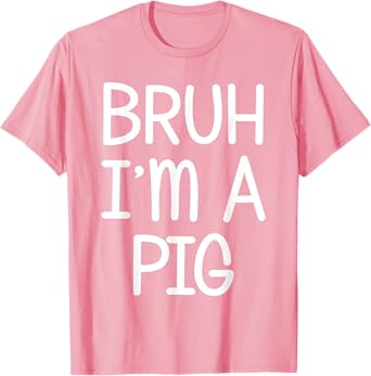 Pretend I'm A Pig Funny Lazy Halloween Costume Party T-Shirt