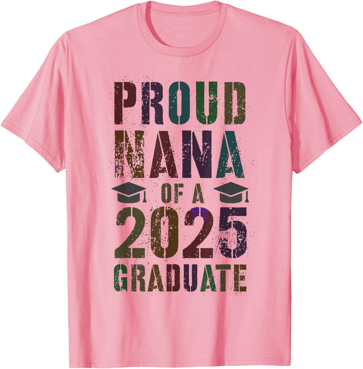 Vintage PROUD NANA OF 2025 GRADUATE Grandma Memories Outfit T-Shirt