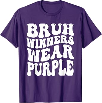Winners Wear Purple Team Sports day Game Spirit Week Groovy T-Shirt