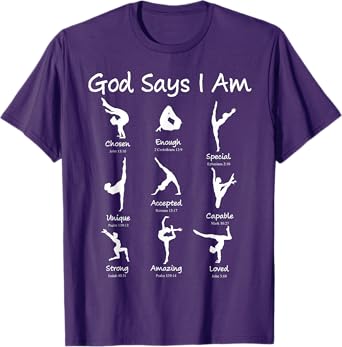 God Says I Am Gymnastics Teen Girl Toddler Cute Christian T-Shirt