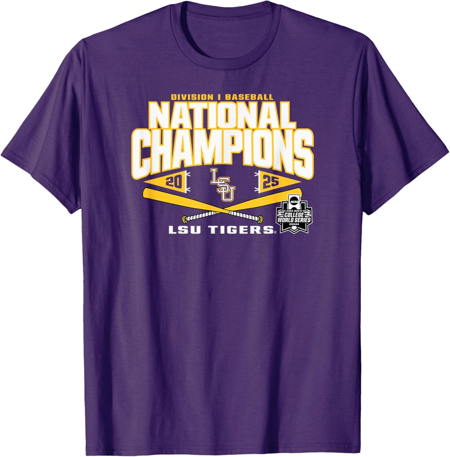 LSU Tigers Baseball National Champs '25 College World Series T-Shirt