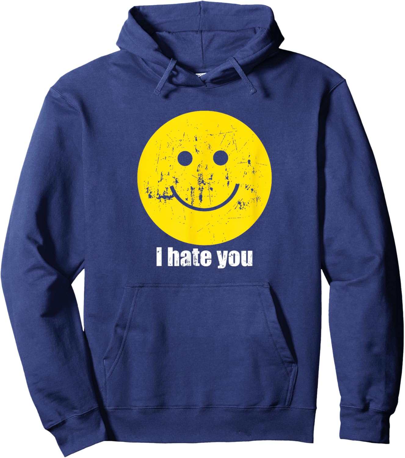 I Hate You Smiling Face T-Shirt - Hoodie | Navy