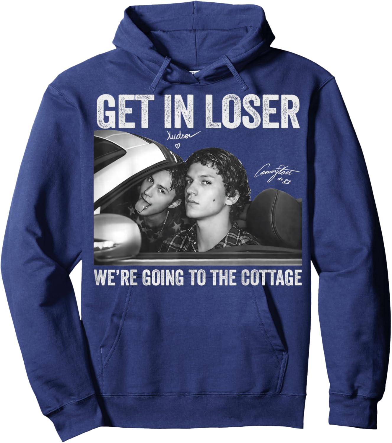 Get in Loser We're Going to The Cottage Vintage Signature T-Shirt - Hoodie | Navy