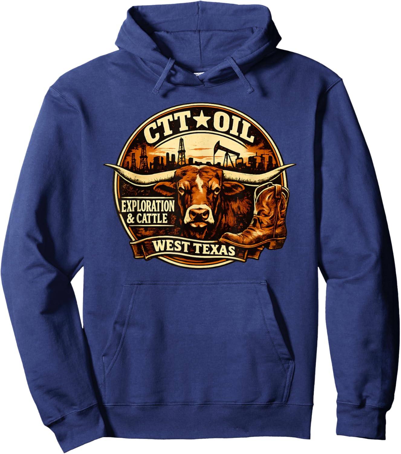 CTT Oil Exploration & Cattle Company Texas T-Shirt - Hoodie | Navy