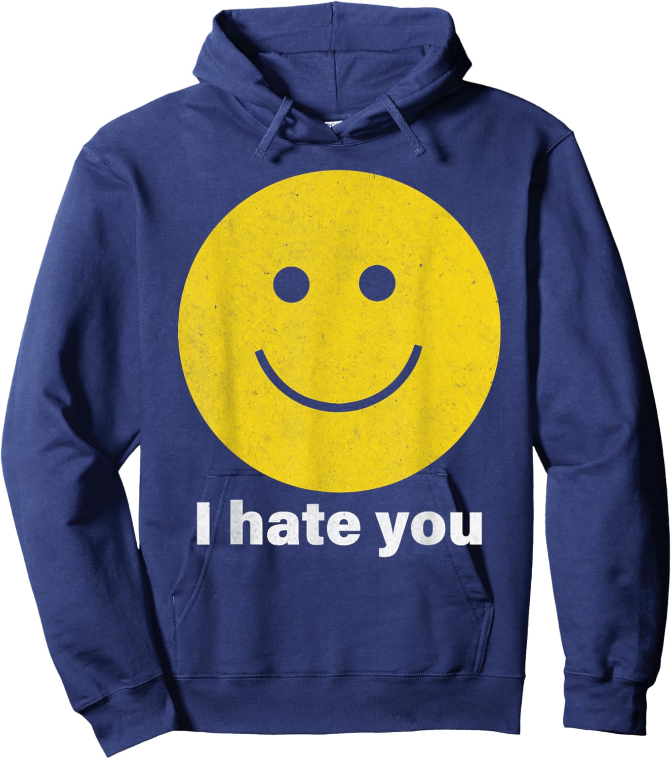 I Hate You Smile Face T-Shirt - Hoodie | Navy