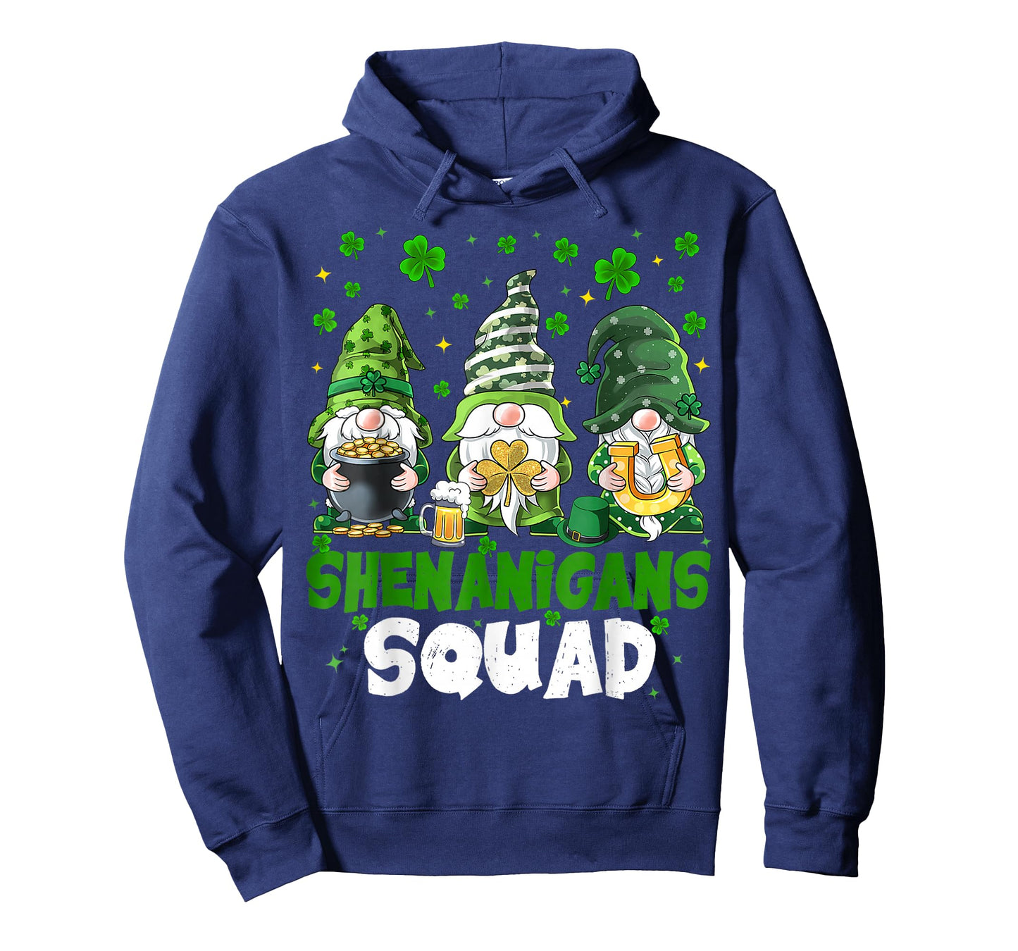 St Patricks Day Gnomes Shenanigans Squad Saint Pattys Women T-Shirt - Hoodie | Navy