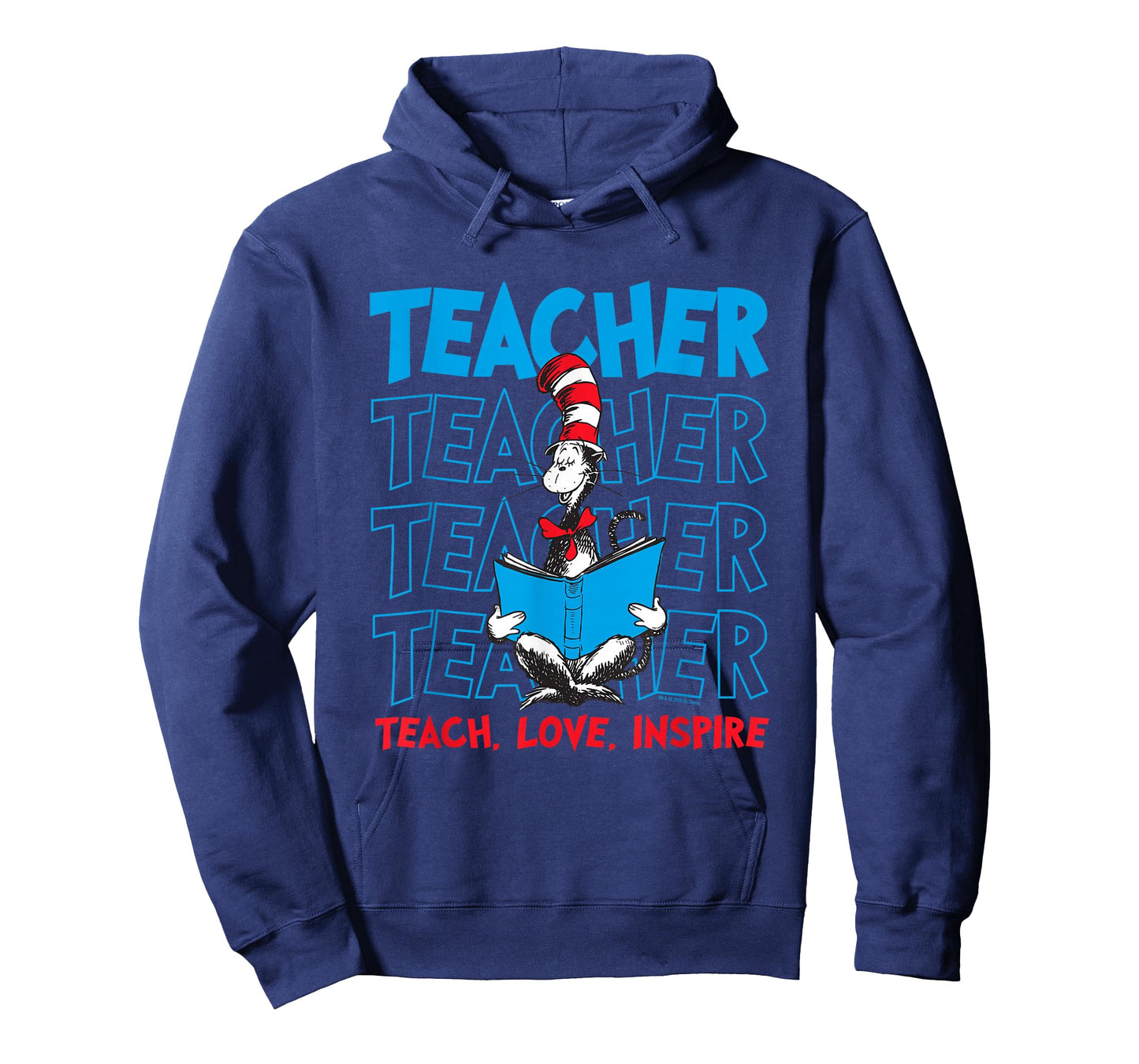 Dr Seuss Cat in The Hat Teacher Officially Licensed T-Shirt - Hoodie | Navy