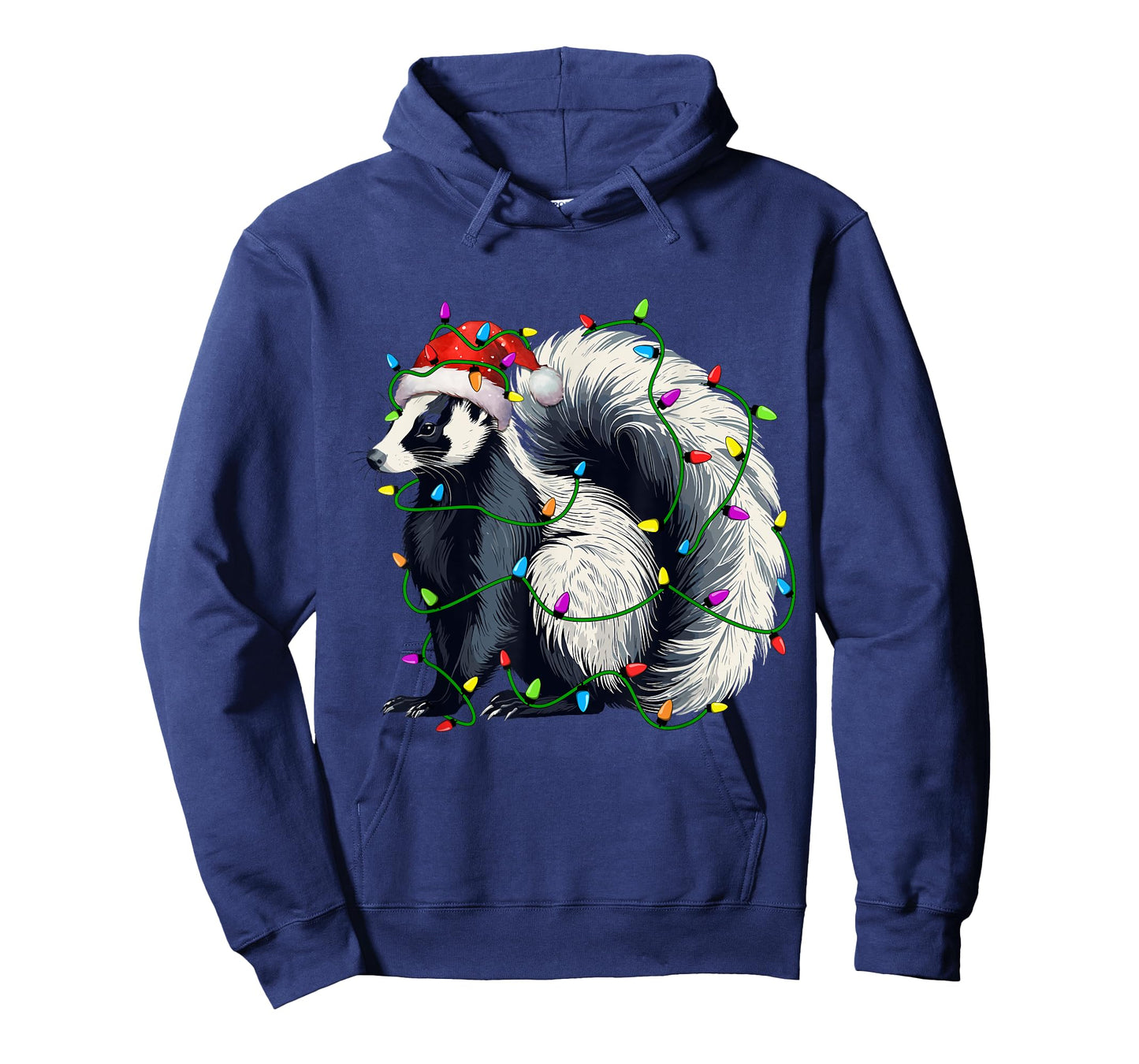 Skunk Santa Christmas Tree Lighting Xmas Funny T-Shirt