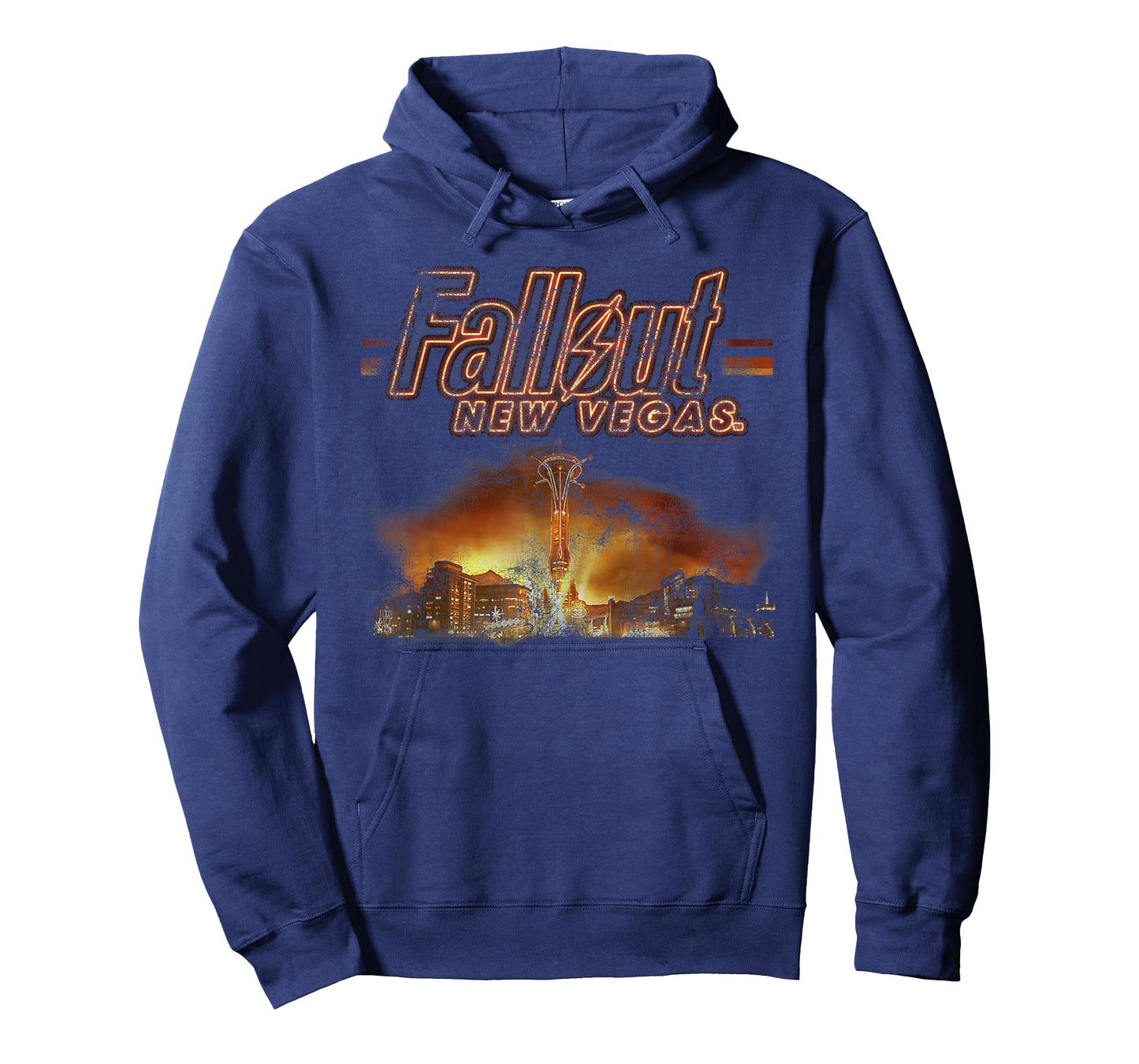 Fallout Video Game New Vegas Skyline Retro Souvenir Design T-Shirt - Hoodie | Navy