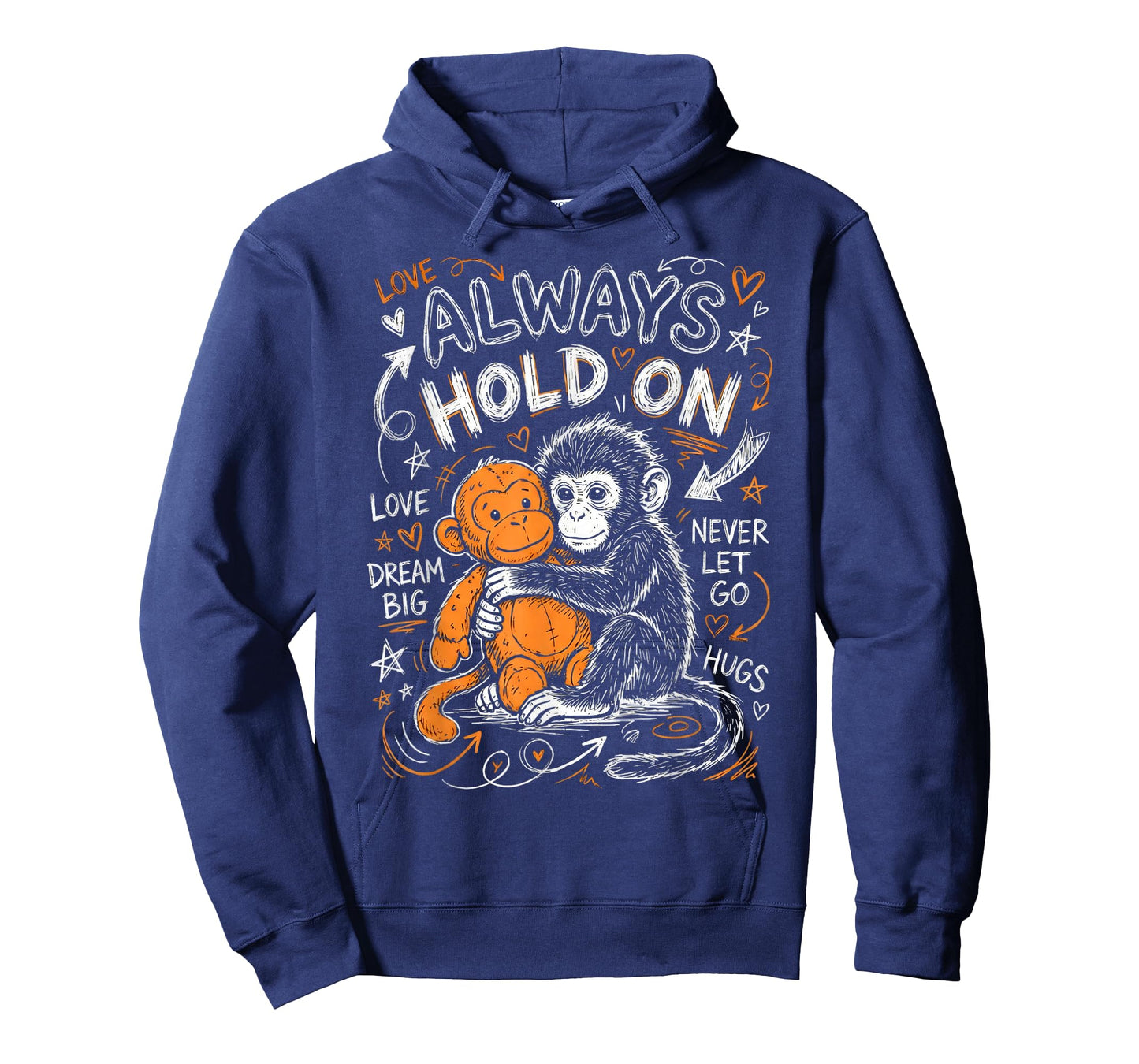 Punch Monkey Cute Baby Funny Animal T-Shirt - Hoodie | Navy