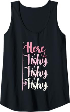 Womens Funny Fishing Graphic for Girls Women Bass Fishing Tank Top