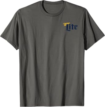 Miller Lite A Fine Pilsner Vintage Blue Faux Pocket T-Shirt