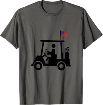 Beer Golfer Golf Cart with American Flag USA Golfing Gift T-Shirt