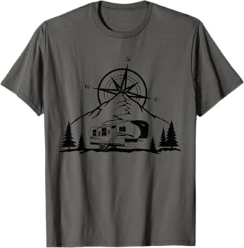 Forest Trees Camping Caravan Outdoors Wildlife Nature Camper T-Shirt